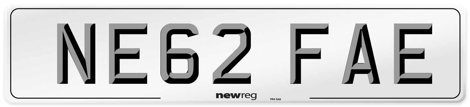 NE62 FAE Number Plate from New Reg